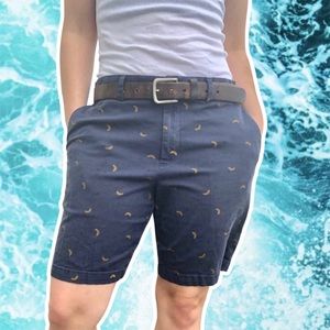 Banana Republic Literal Bananas Navy Chino Aidan Short, Size 33